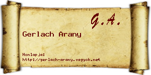 Gerlach Arany névjegykártya